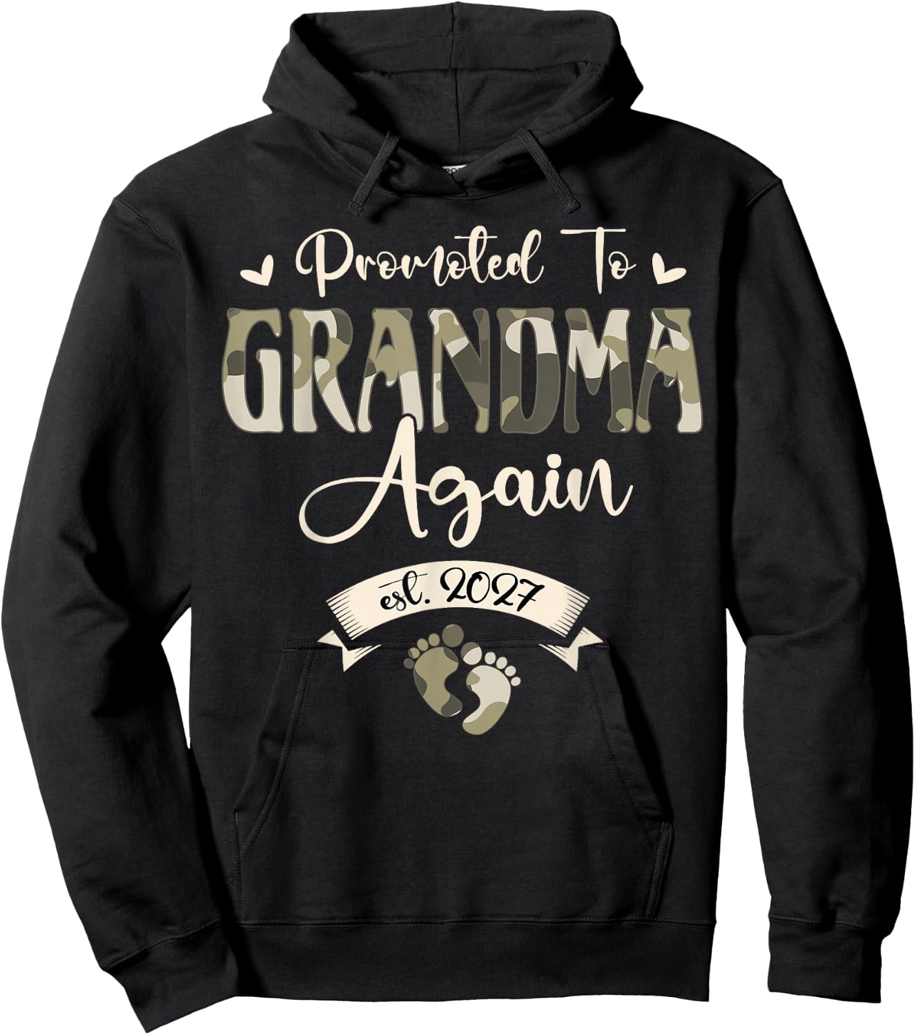 Promoted to Grandma Again 2027 Hoodie - Hoodie | Black