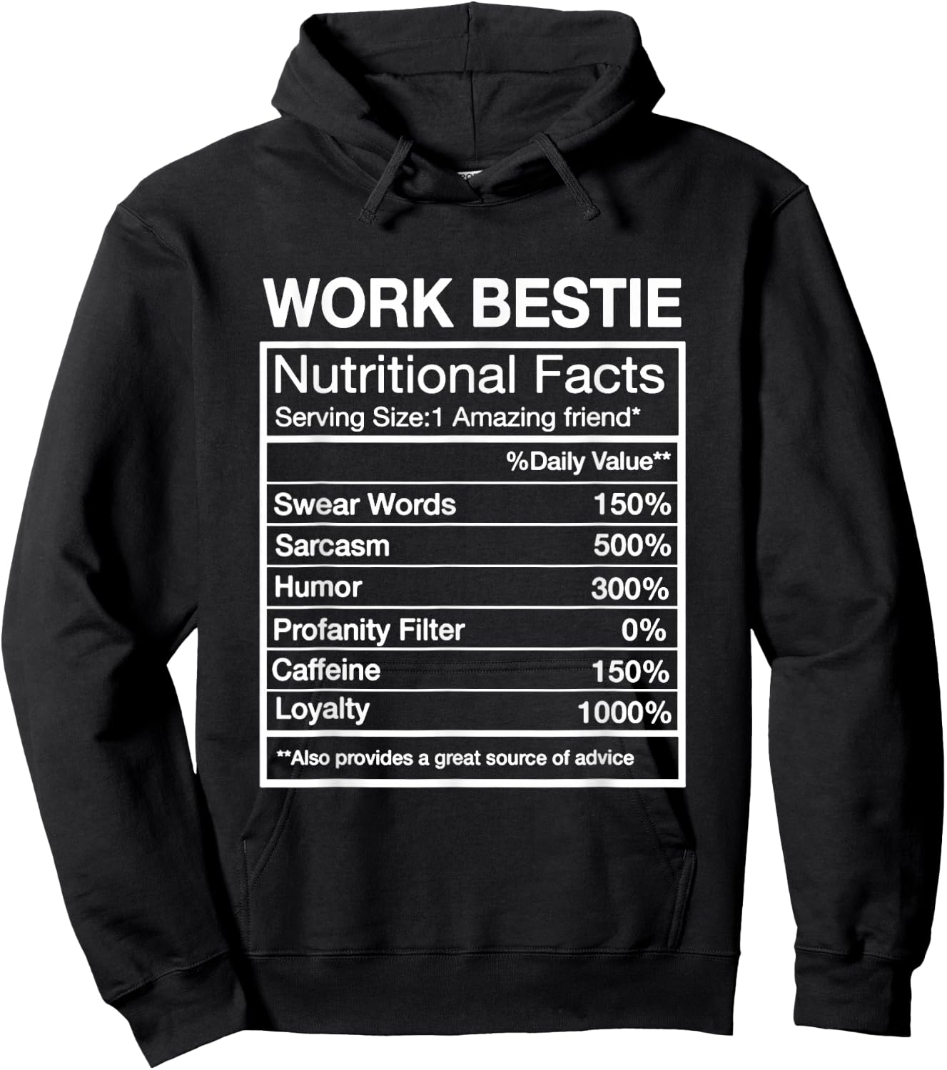 Funny Work Bestie Definition, Hilarious Coworker Hoodie - Hoodie | Black
