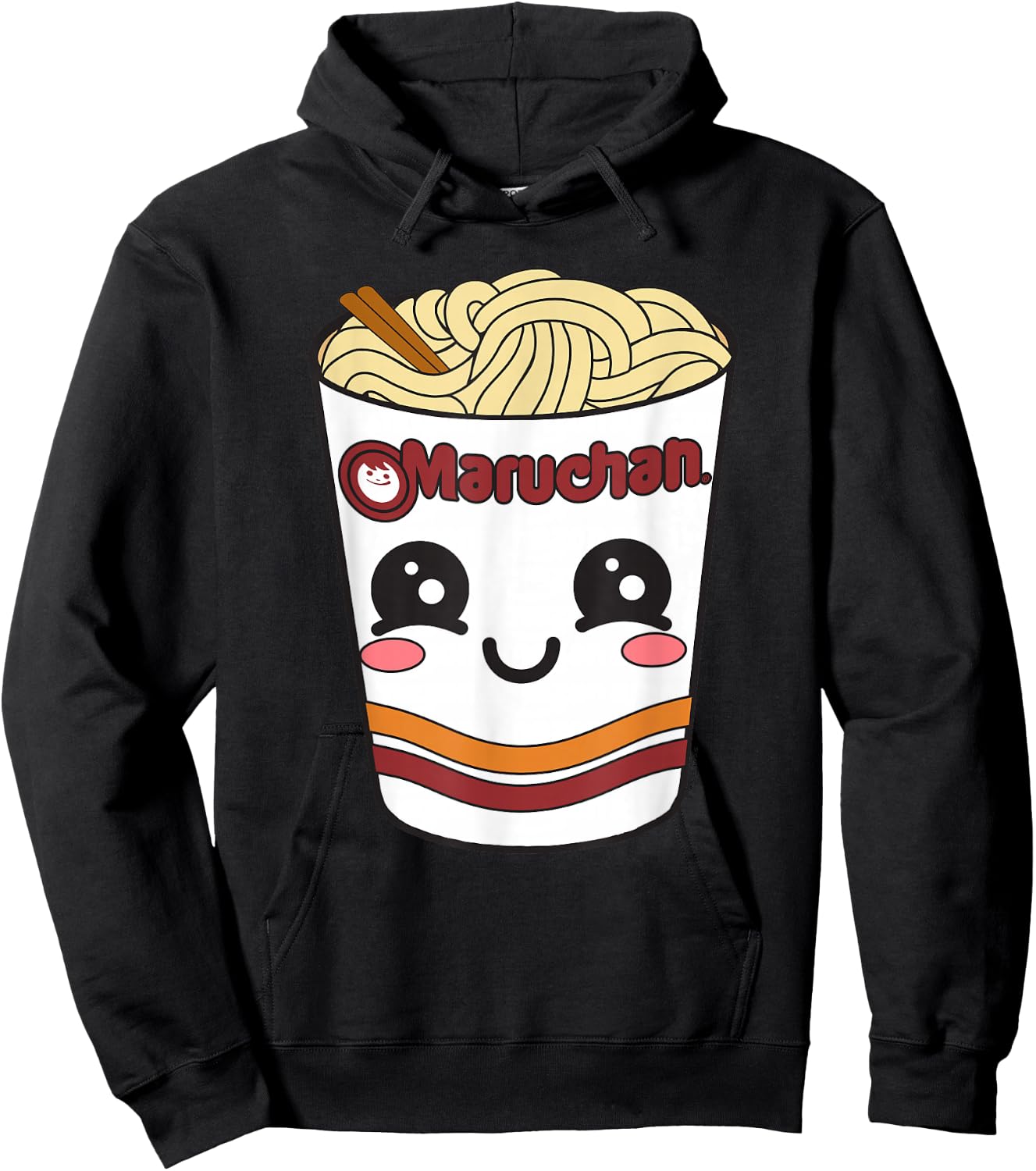 Maruchan Cute Ramen Noodle Cup Face Small Hoodie - Hoodie | Black