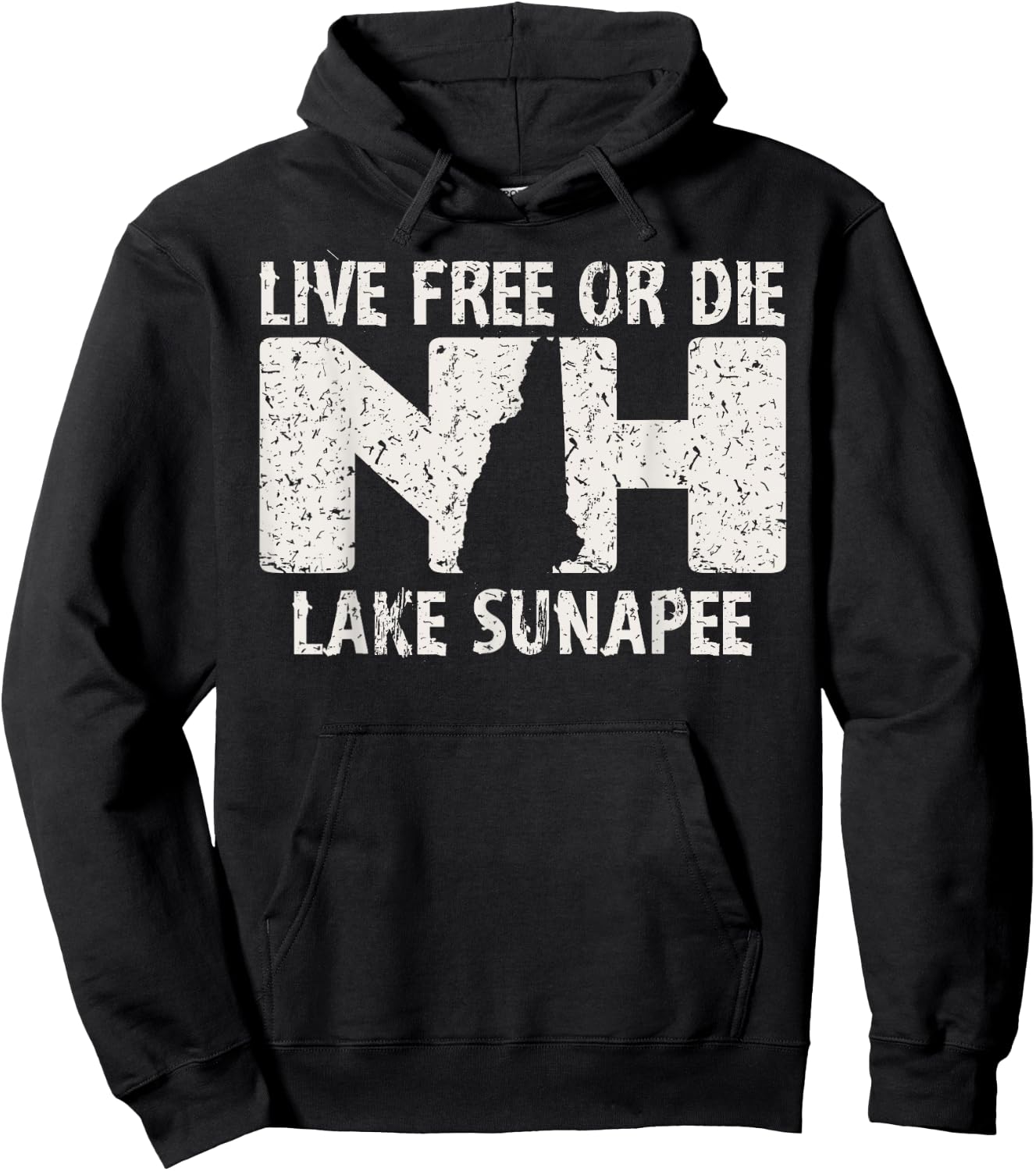 Lake Sunapee, NH Live Free or Die product Hoodie - Hoodie | Black
