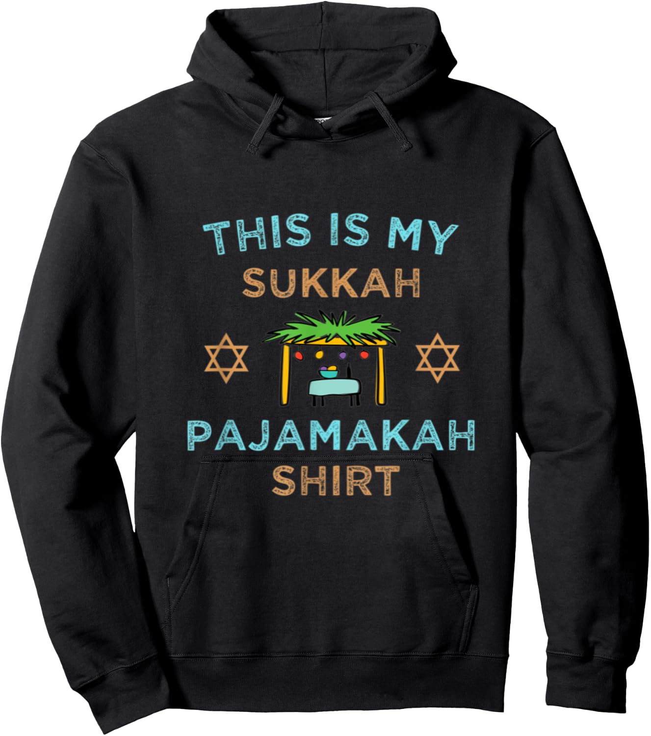This Is My Sukkah Pajamakah Sukkot Pajama Jewish Sleeping Hoodie - Hoodie | Black