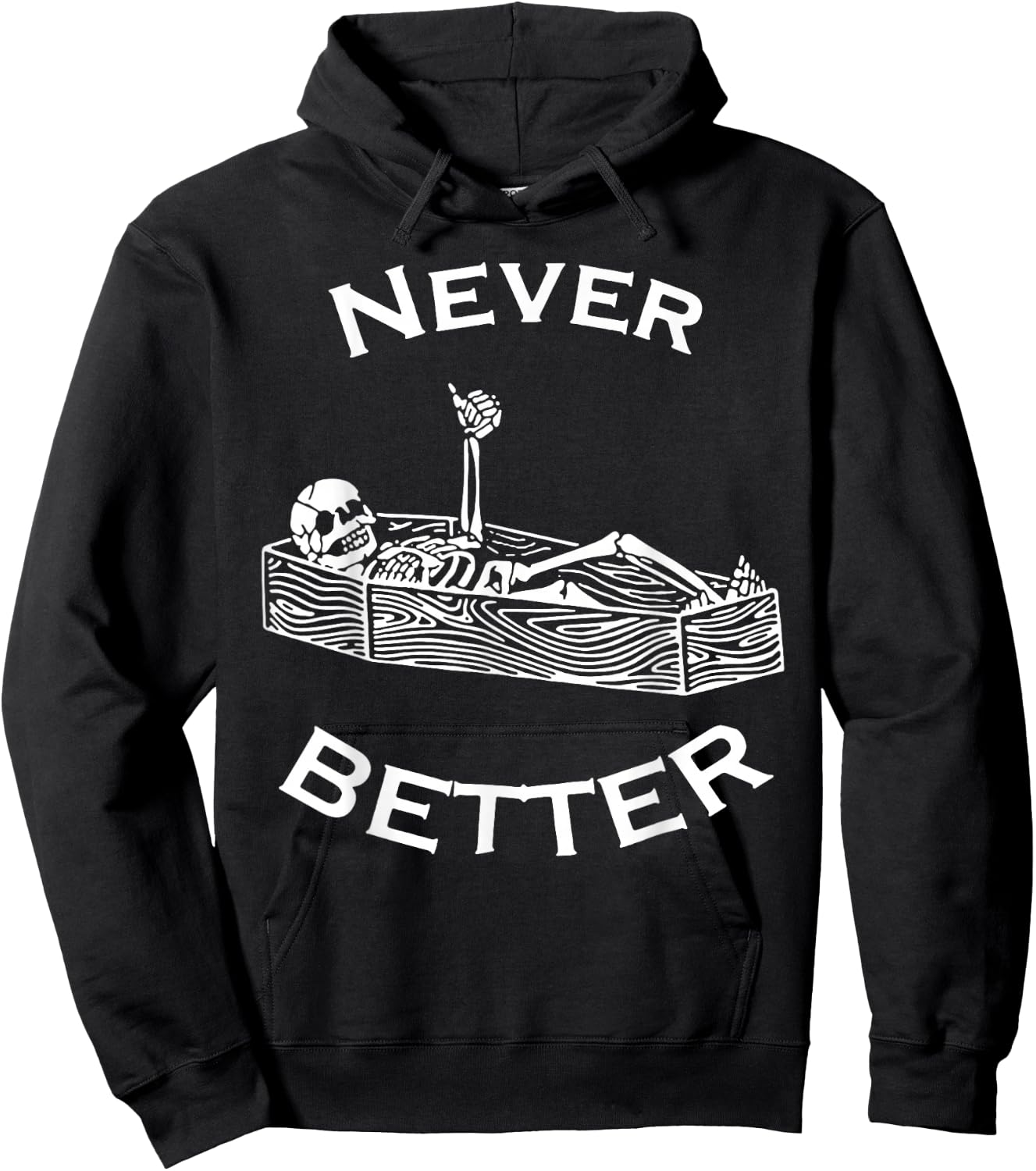 Never Better Skeleton Hoodie - Hoodie | Black