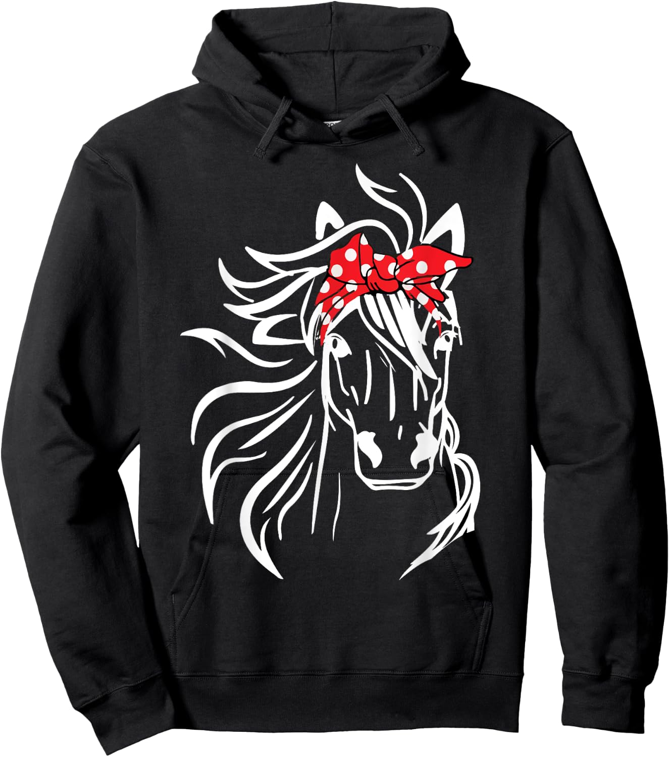 Horse Bandana Head Band for Horseback Riding Horse Lovers Hoodie - Hoodie | Black