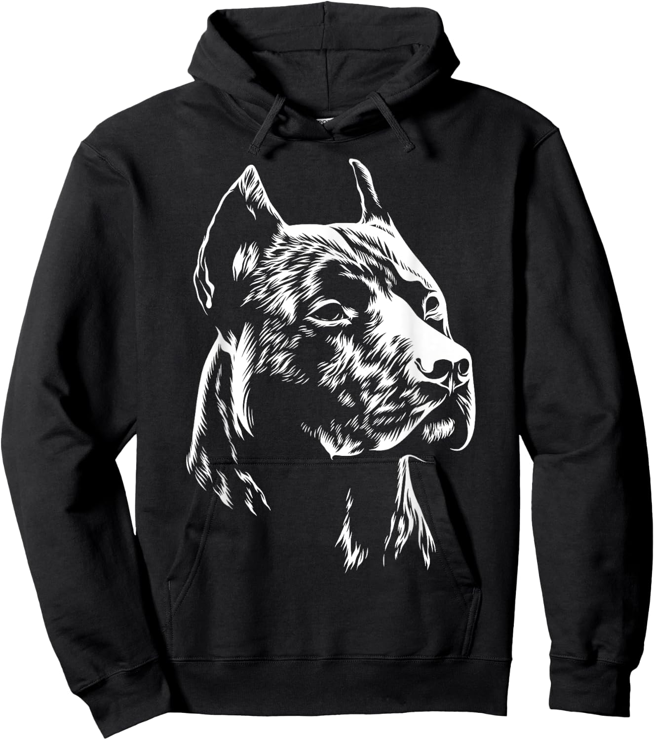 White Portrait | American Pitbull Terrier Hoodie - Hoodie | Black