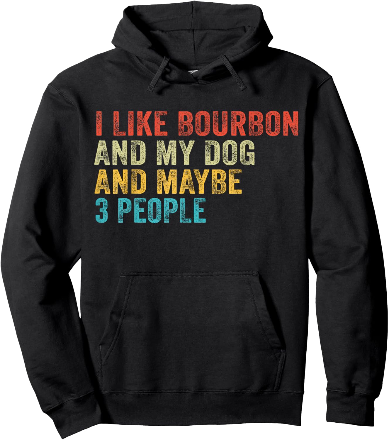I Like Bourbon And My Dog And Maybe 3 People Funny Vintage Hoodie - Hoodie | Black