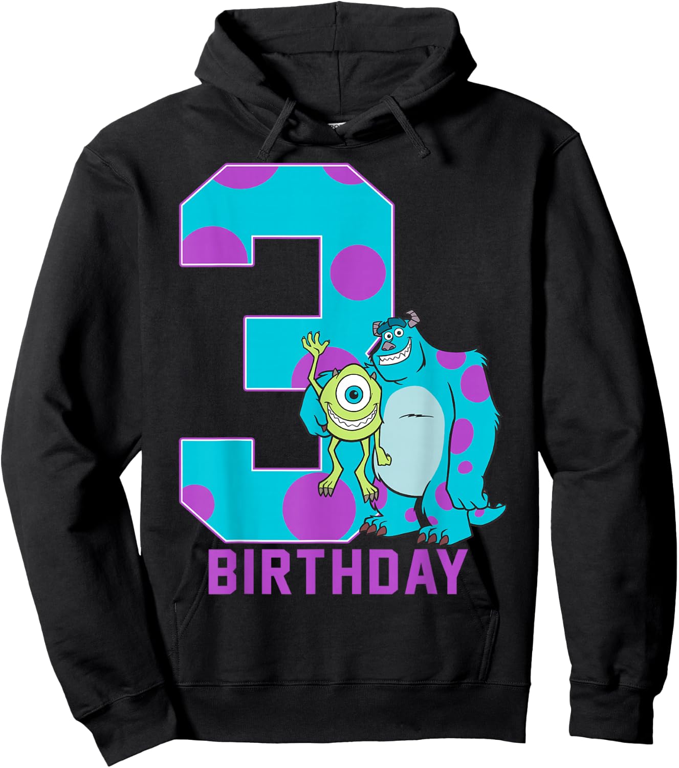 Disney Pixar Monsters Inc. Mike and Sully 3rd Birthday Hoodie - Hoodie | Black