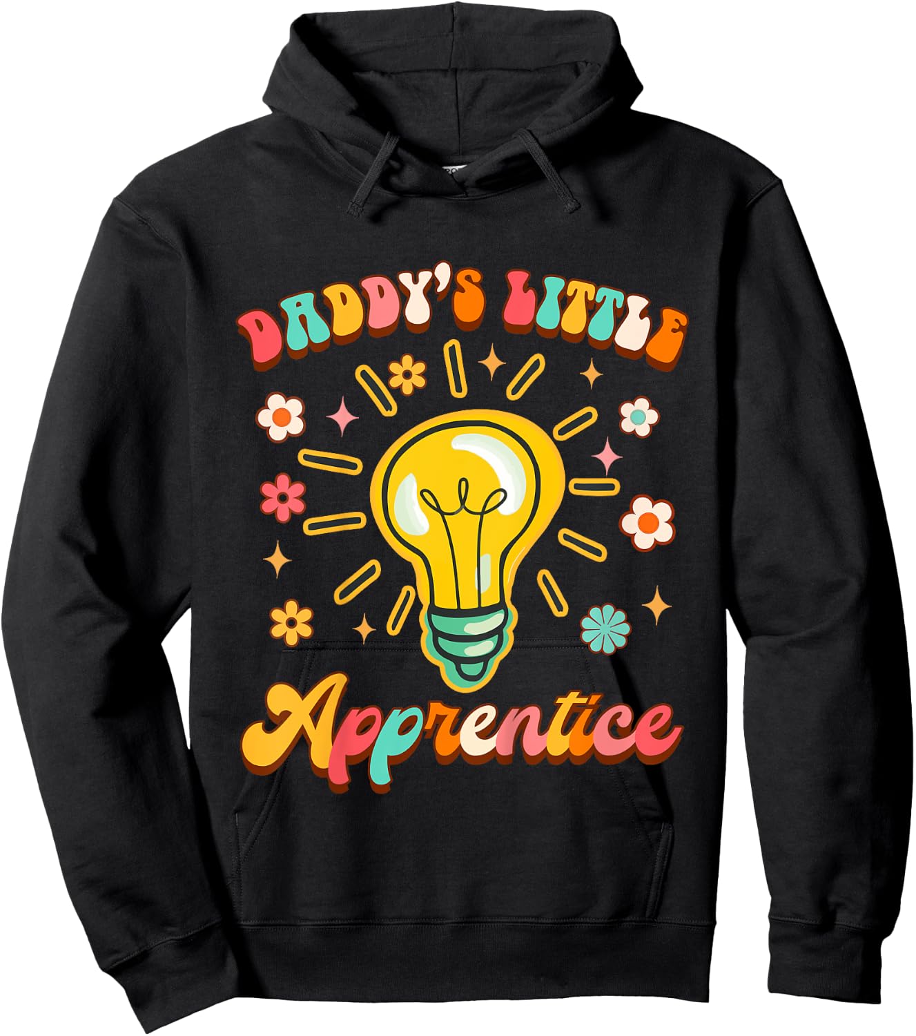 Kids Electrician Lineman Daddy & Me Daddy's Little Apprentice Hoodie - Hoodie | Black