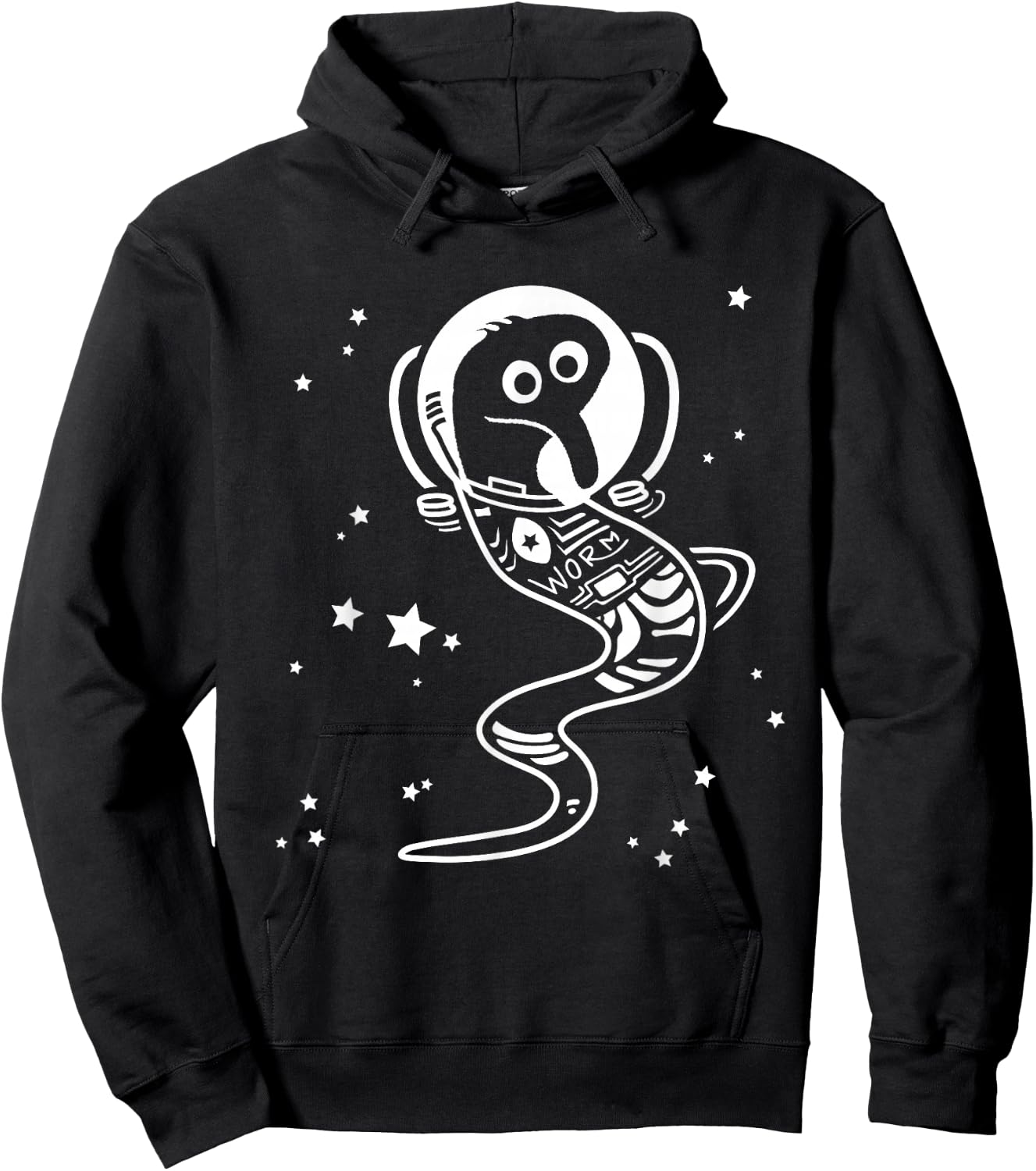 Worm on a String Meme Wormstronaut Retro Space Suit Hoodie - Hoodie | Black