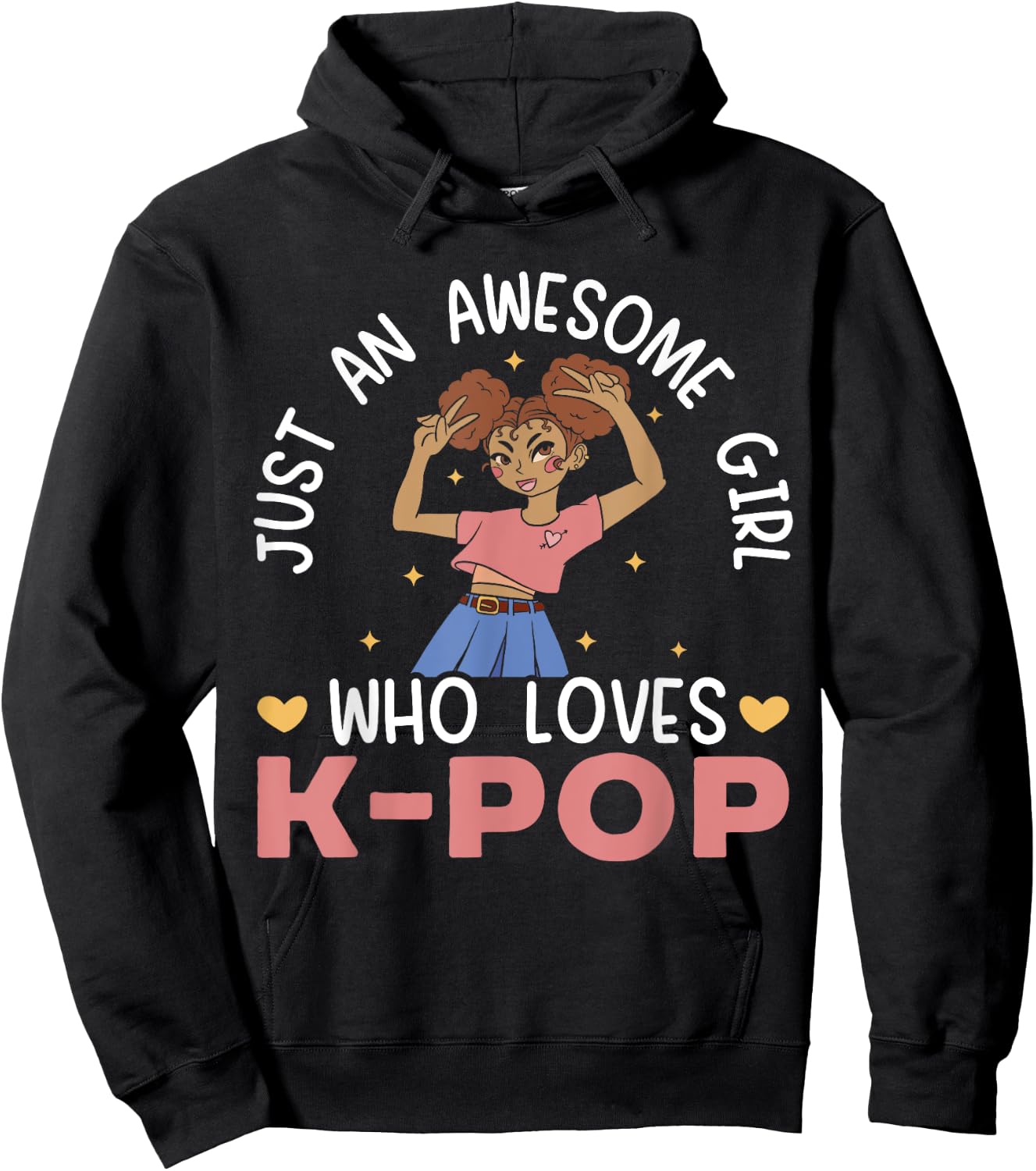 Just An Awesome Girl Who Loves K-Pop Korean Pop Music Hoodie - Hoodie | Black