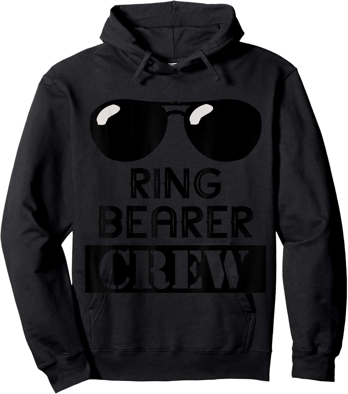 Ring Bearer Crew Ring Wedding Party Sunglass Security Hoodie - Hoodie | Black
