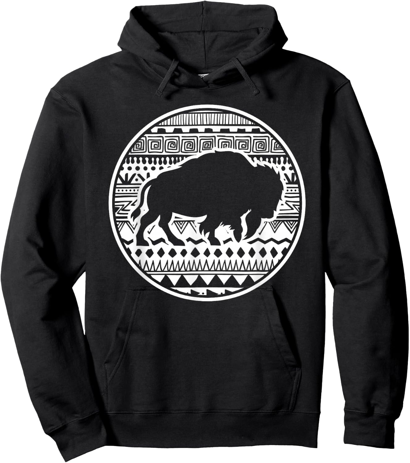 American Bison Animal Lover Vintage Tribal Buffalo Hoodie - Hoodie | Black