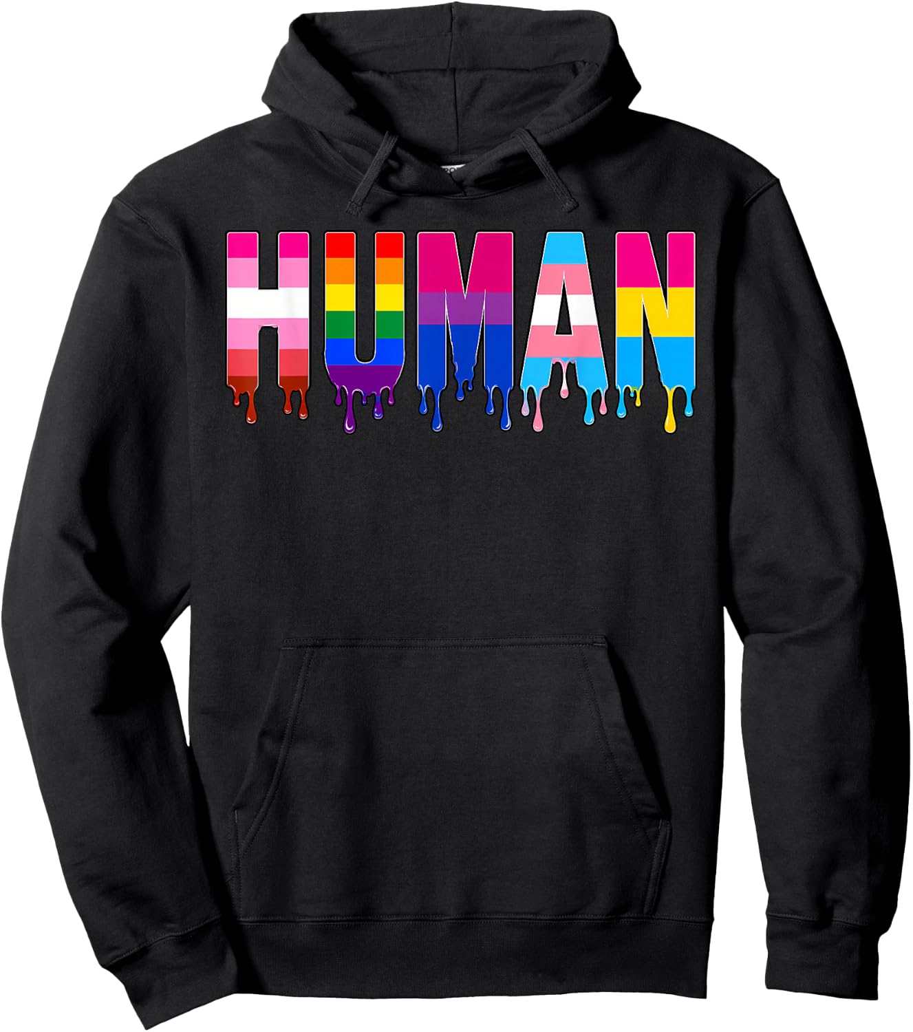 LGBT Shirts Human Dripping Rainbow Gay LGBTQ Pride Month Hoodie - Hoodie | Black