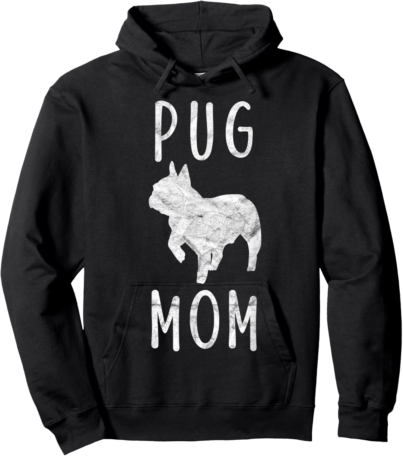Vintage Pug Mama Gift Puggle Mom Pet Dog Owner Mother Men Women Kids Hoodie - Hoodie | Black