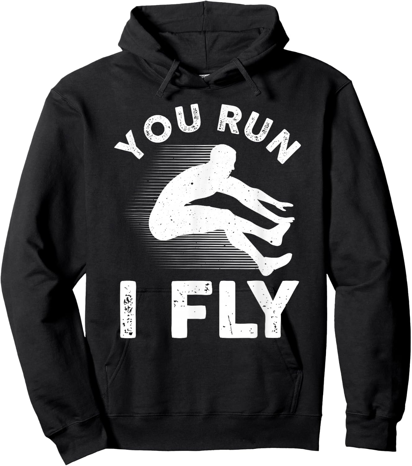 Cool Long Jump Art Track And Field Athlete Men Women Sports Hoodie - Hoodie | Black