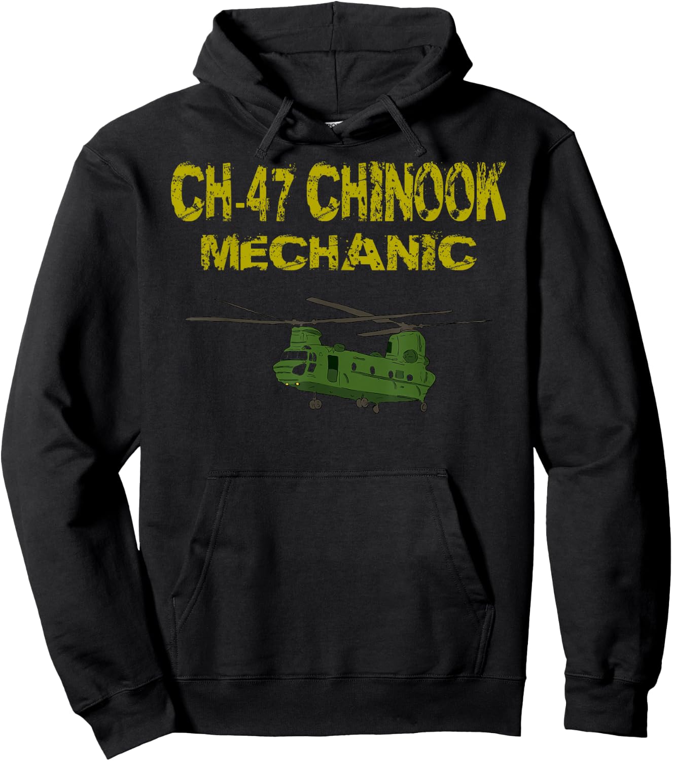 Chinook Helicopter Repairer T Shirt 15U MOS CH 47 Mechanic Hoodie - Hoodie | Black