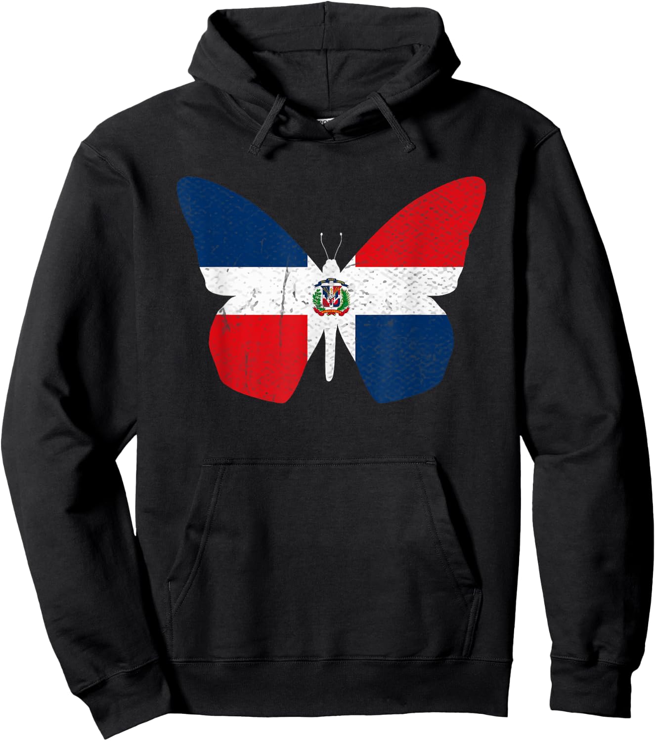 Dominican Republic flag Butterfly Dominicana Hoodie - Hoodie | Black