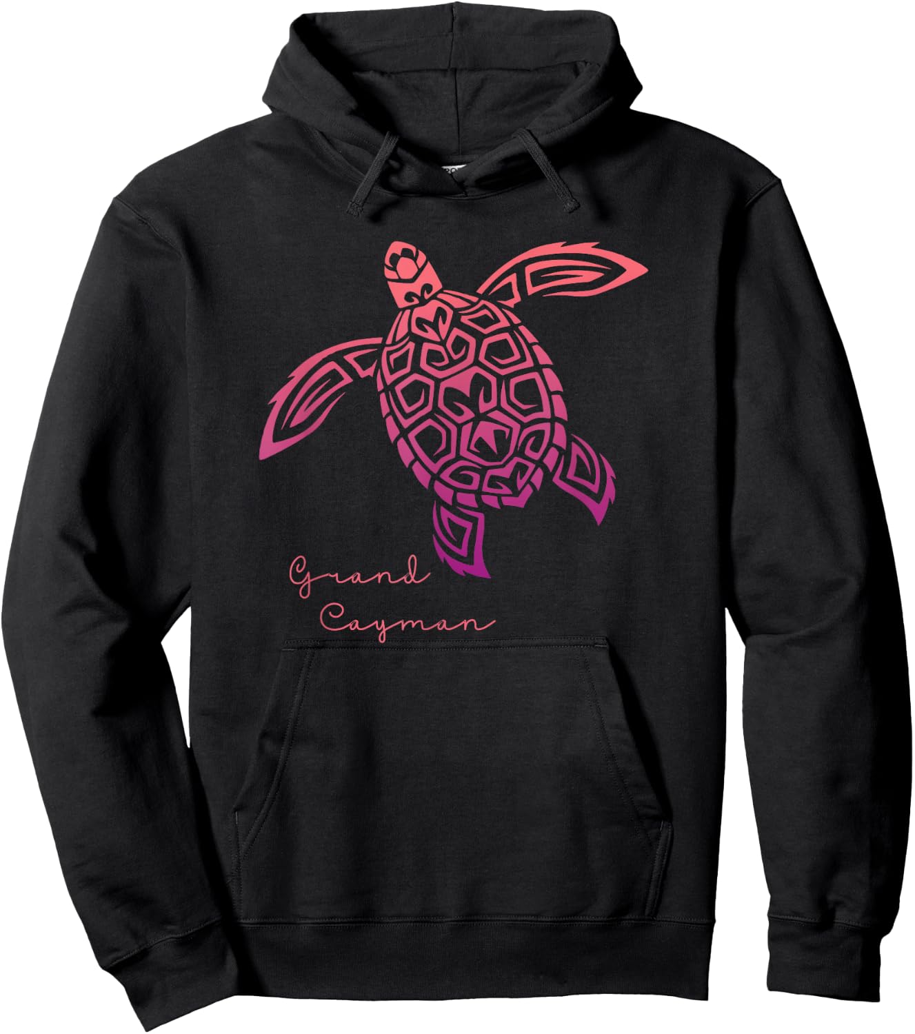 Retro Grand Cayman Islands Sea Turtle Souvenir Vacation Hoodie - Hoodie | Black