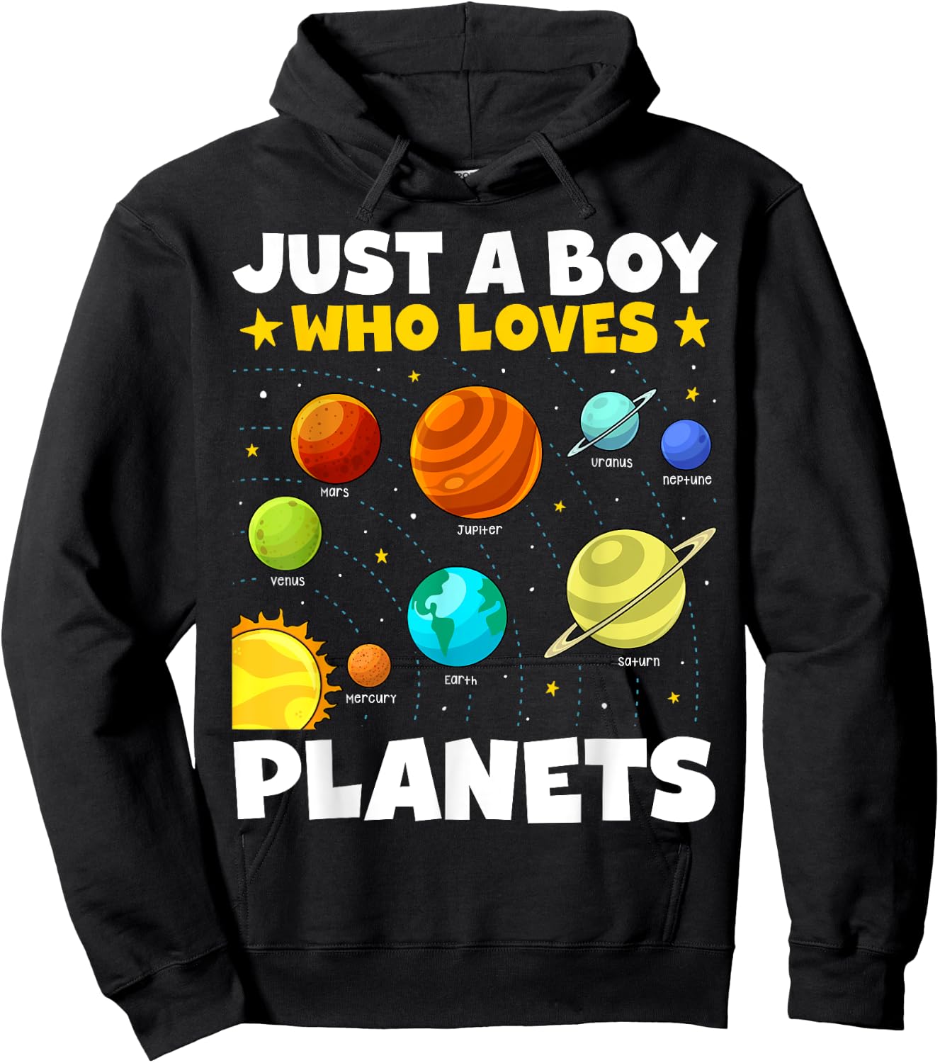 Just A Boy Who Loves Planets Solar System Space Science Hoodie - Hoodie | Black