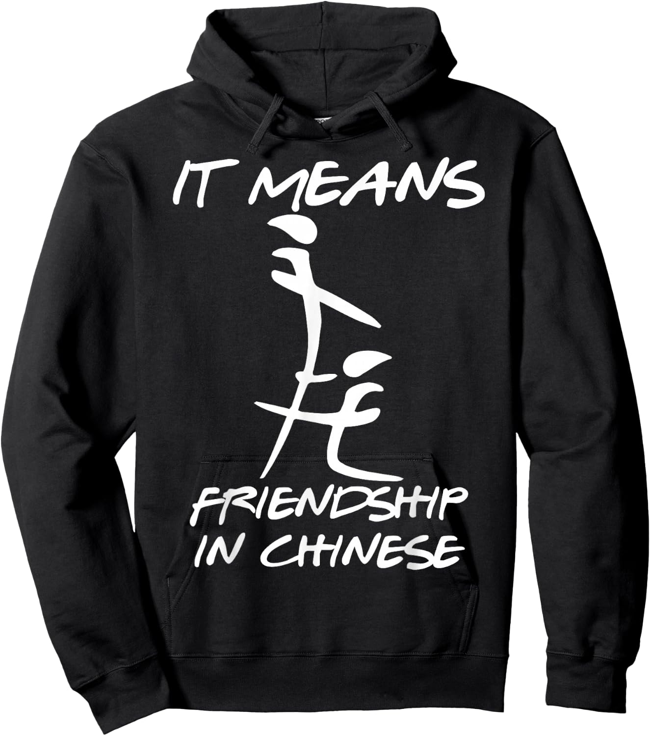It Means Friendship in Chinese Funny Sarcasm Hoodie - Hoodie | Black