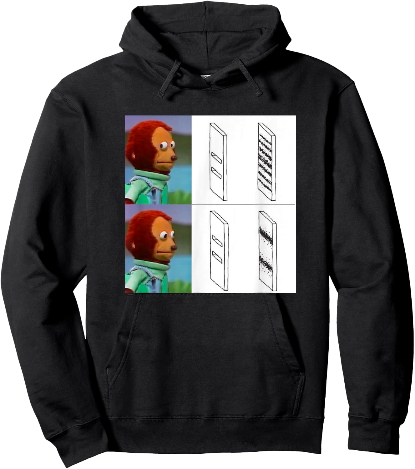 Observer Effect Meme Funny Quantum Physics Awkward Monkey Hoodie - Hoodie | Black