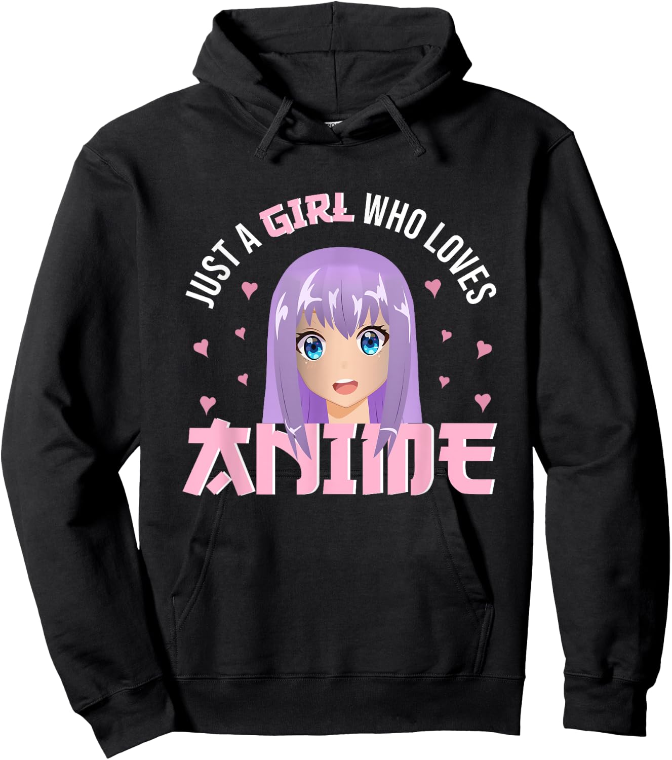 Woman Girl Anime - Just A Girl Who Loves Anime Hoodie - Hoodie | Black