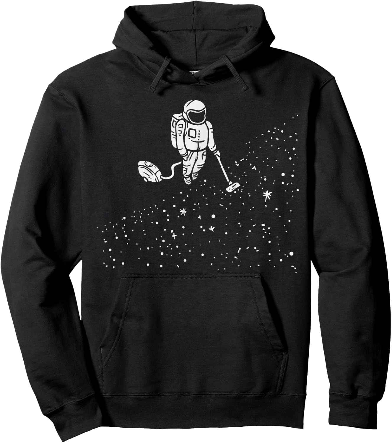 Astronaut Vacuuming Stars Shirt Space Dust Spaceman Gift Hoodie - Hoodie | Black
