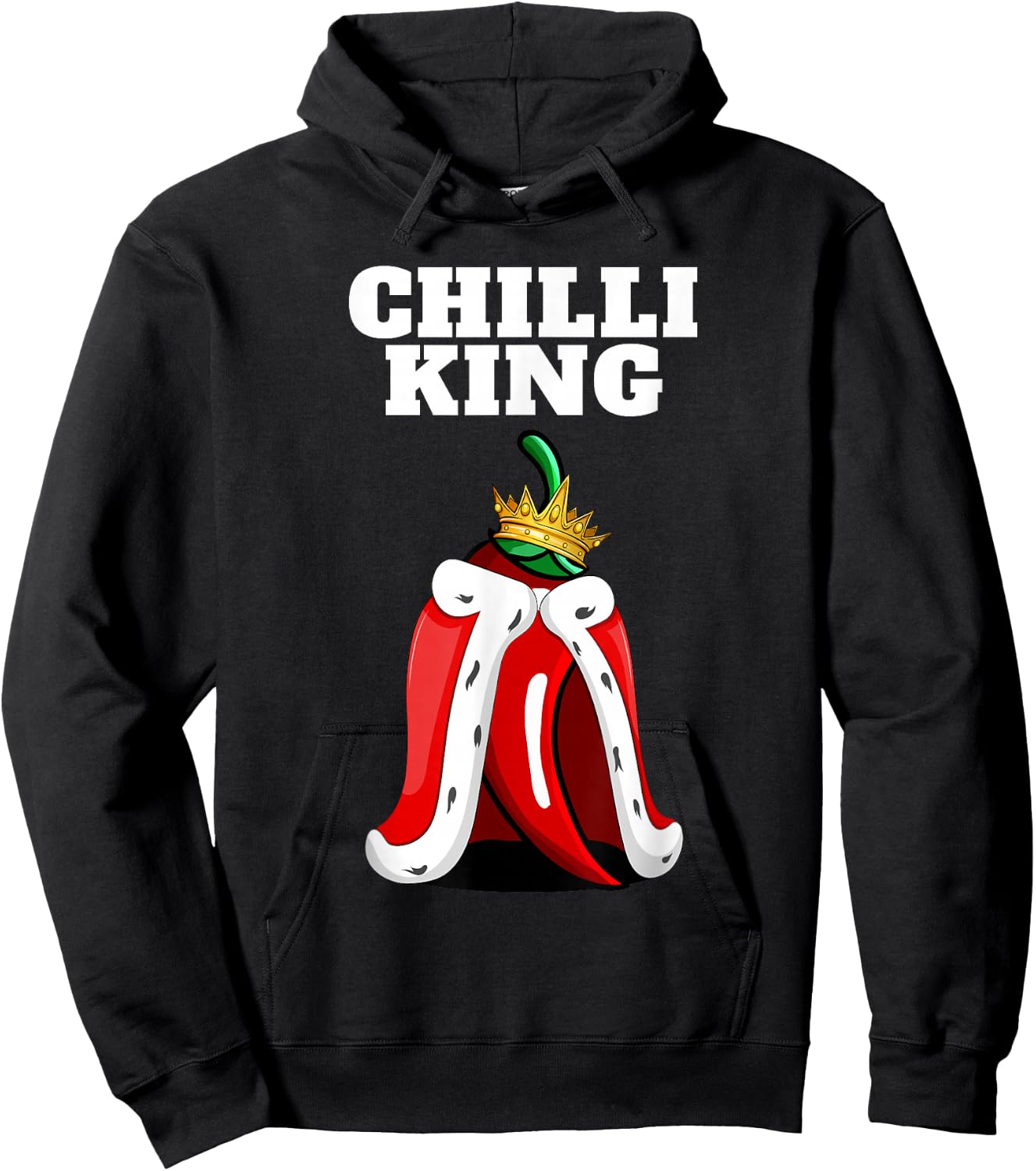 Chili King Mexican Food Humour Lovers Boys Spicy Pepper Hoodie - Hoodie | Black