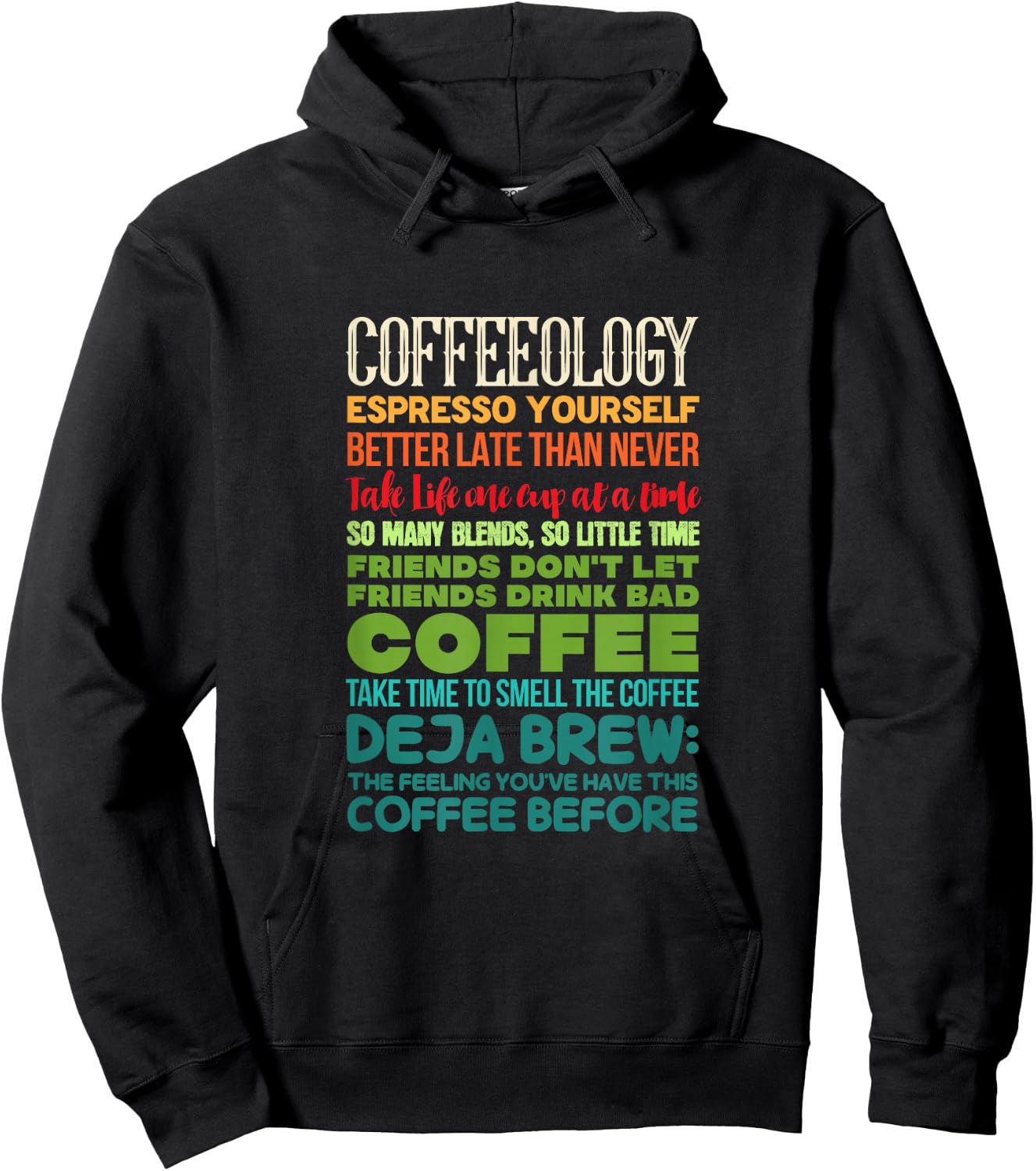 Coffeeology Coffee Espresso Latte Caffeine Drinking Retro Hoodie - Hoodie | Black