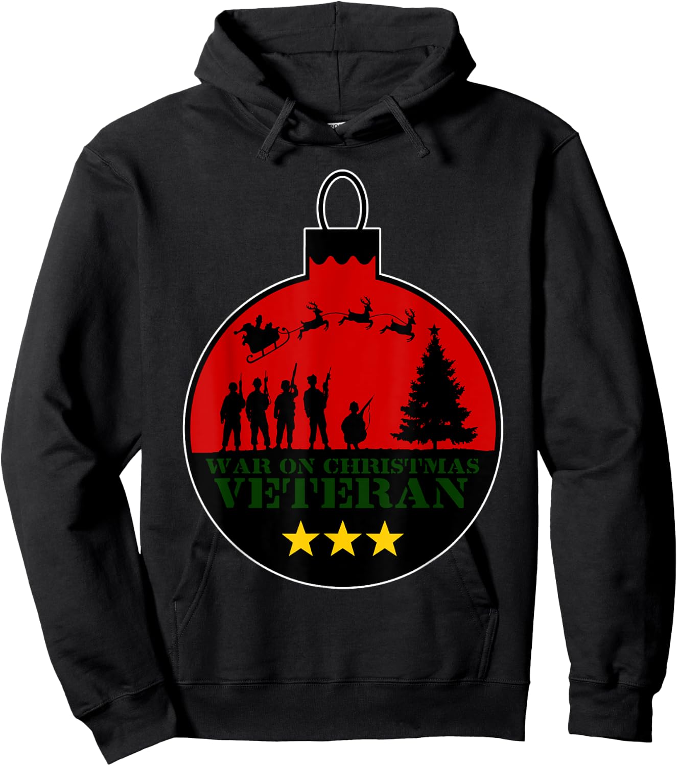War On Christmas Red Christmas Ball Hoodie - Hoodie | Black