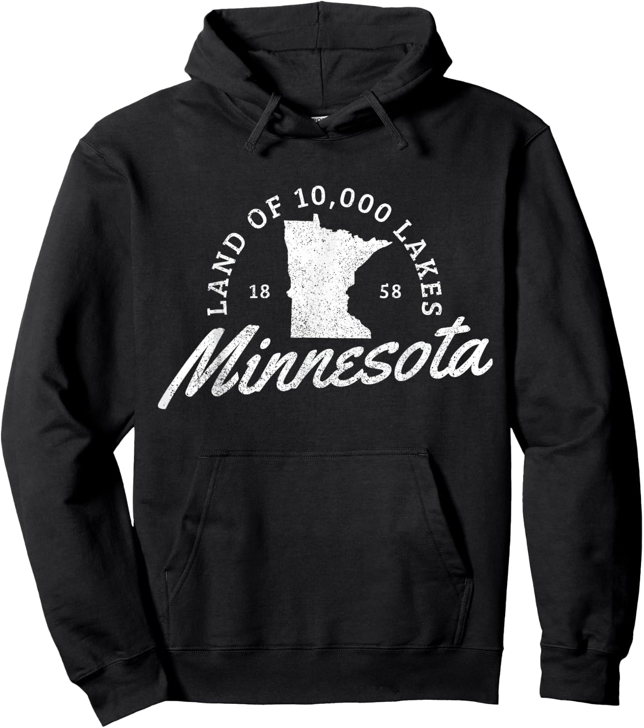 Minnesota Land Of The 10000 Lakes State Map Souvenir Gift Hoodie - Hoodie | Black