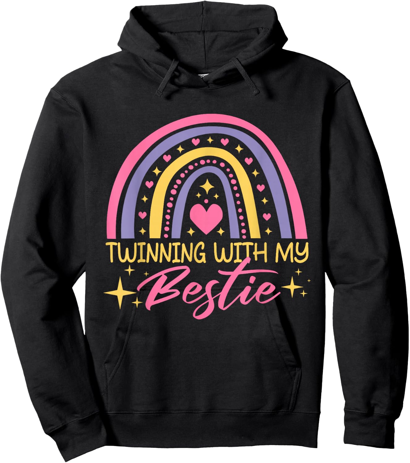 Matching Twin Spirit Week Twinning With My Bestie Rainbow Hoodie - Hoodie | Black