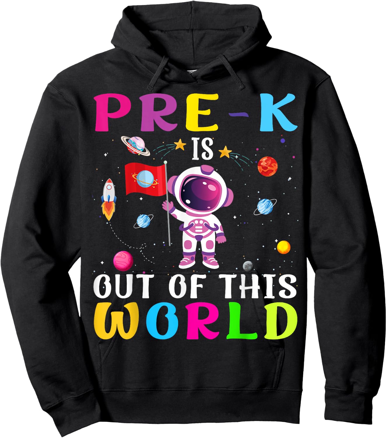 Pre-k Is Out Of This World Cute Astronaut Back To School Kid Hoodie - Hoodie | Black