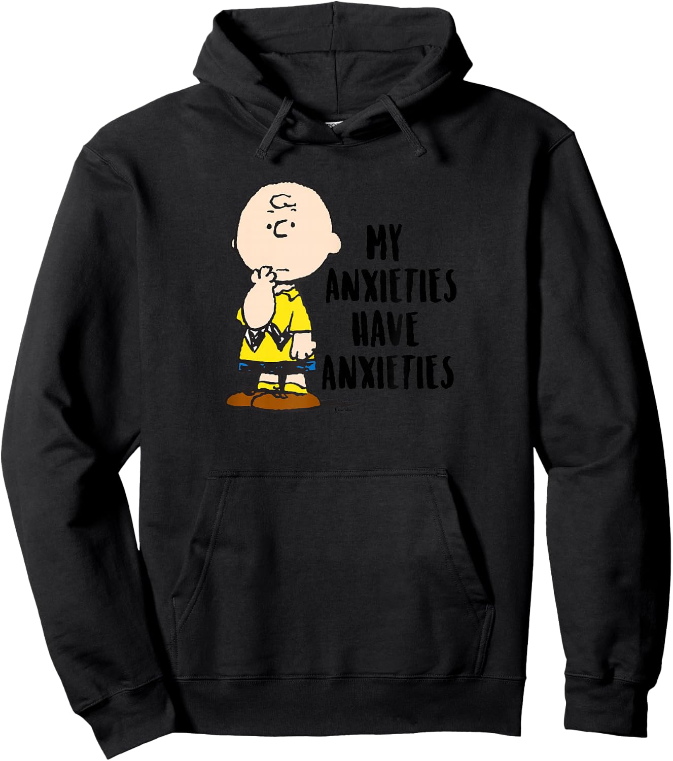 Peanuts - Charlie Brown My Anxieties Have Anxieties Hoodie - Hoodie | Black