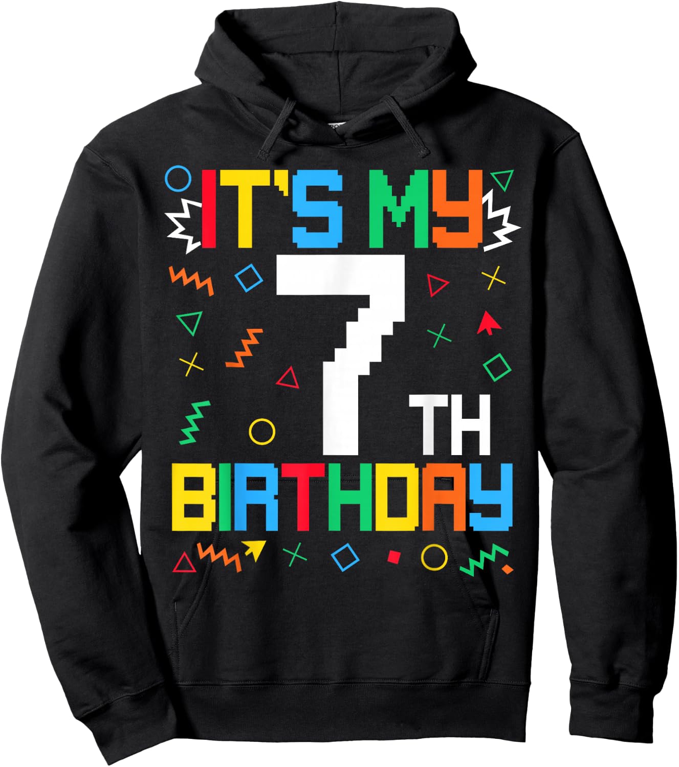 It's My 7th Birthday Gamer Kids Video Game Birthday Hoodie - Hoodie | Black