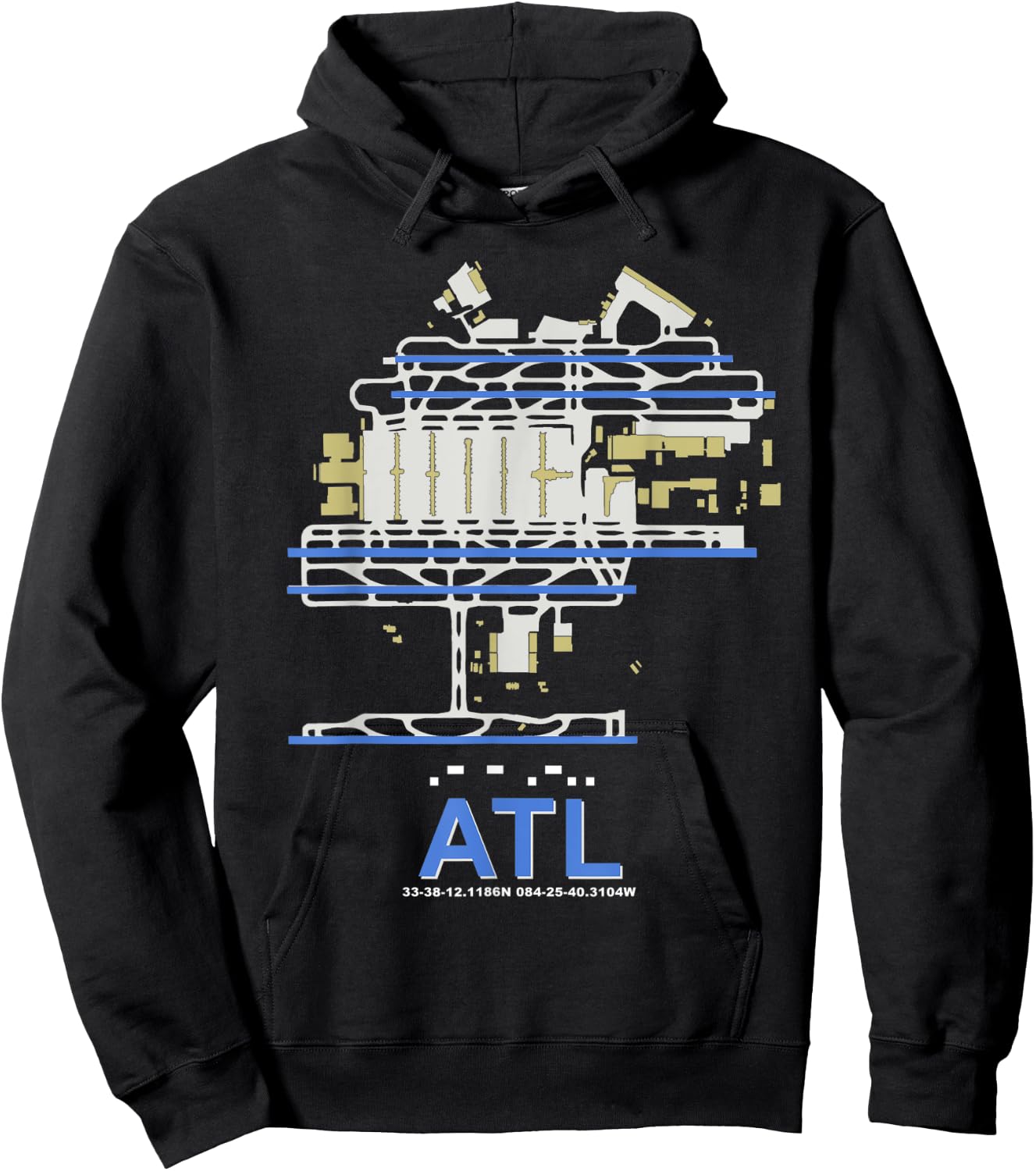 ATL Hartsfield Jackson Atlanta Int'l Airport Art Pilot Hoodie - Hoodie | Black