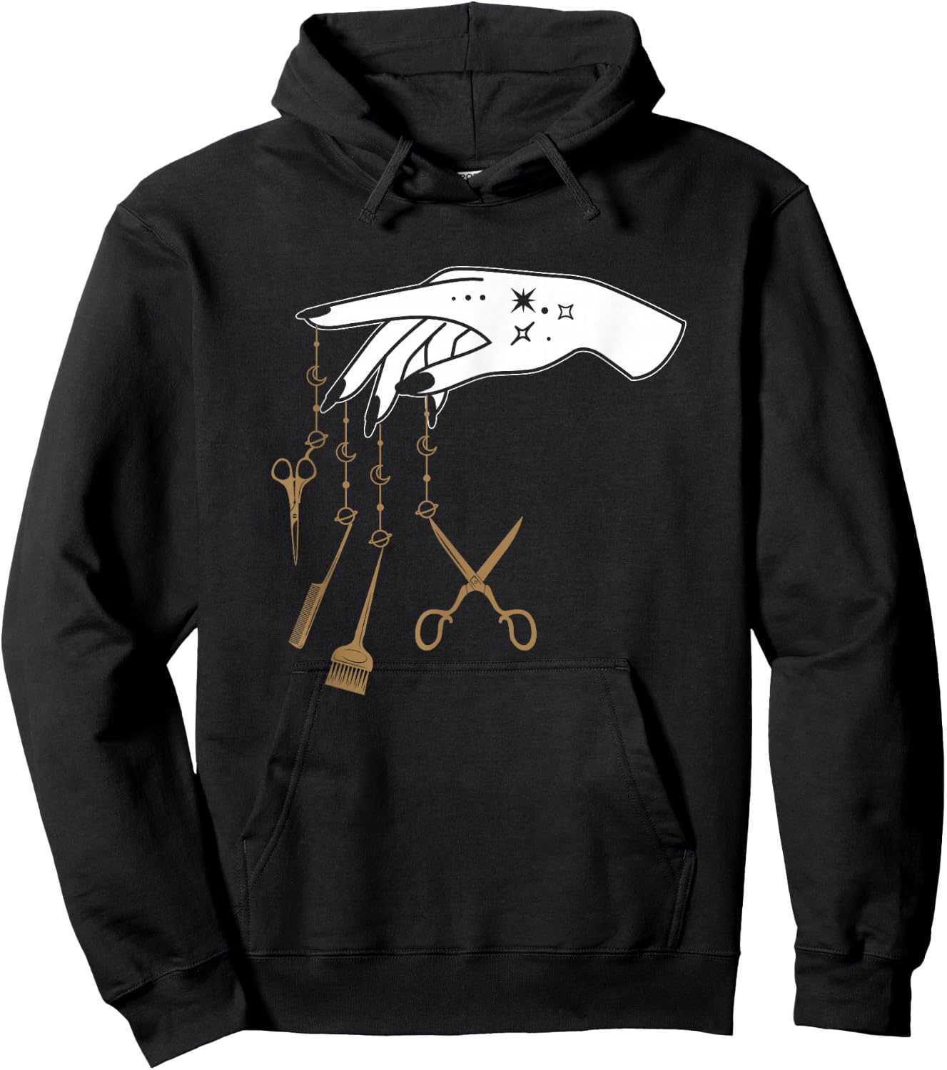 Scissor Hair Salon Barber Hairstylist Tattooed Hairdresser Hoodie - Hoodie | Black