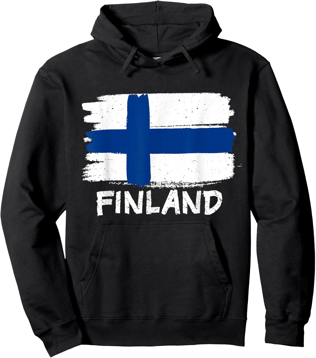Finland Flag Kids Black Cotton Polyester Hoodie - Hoodie | Black