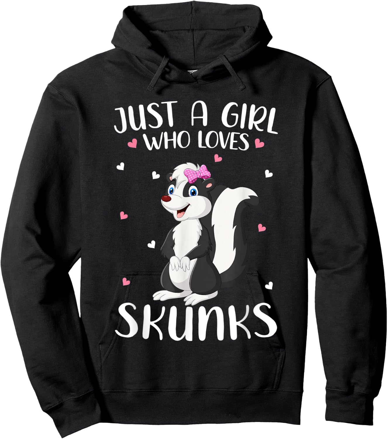 Just A Girl Who Loves Skunks Girl Kids Hoodie - Hoodie | Black