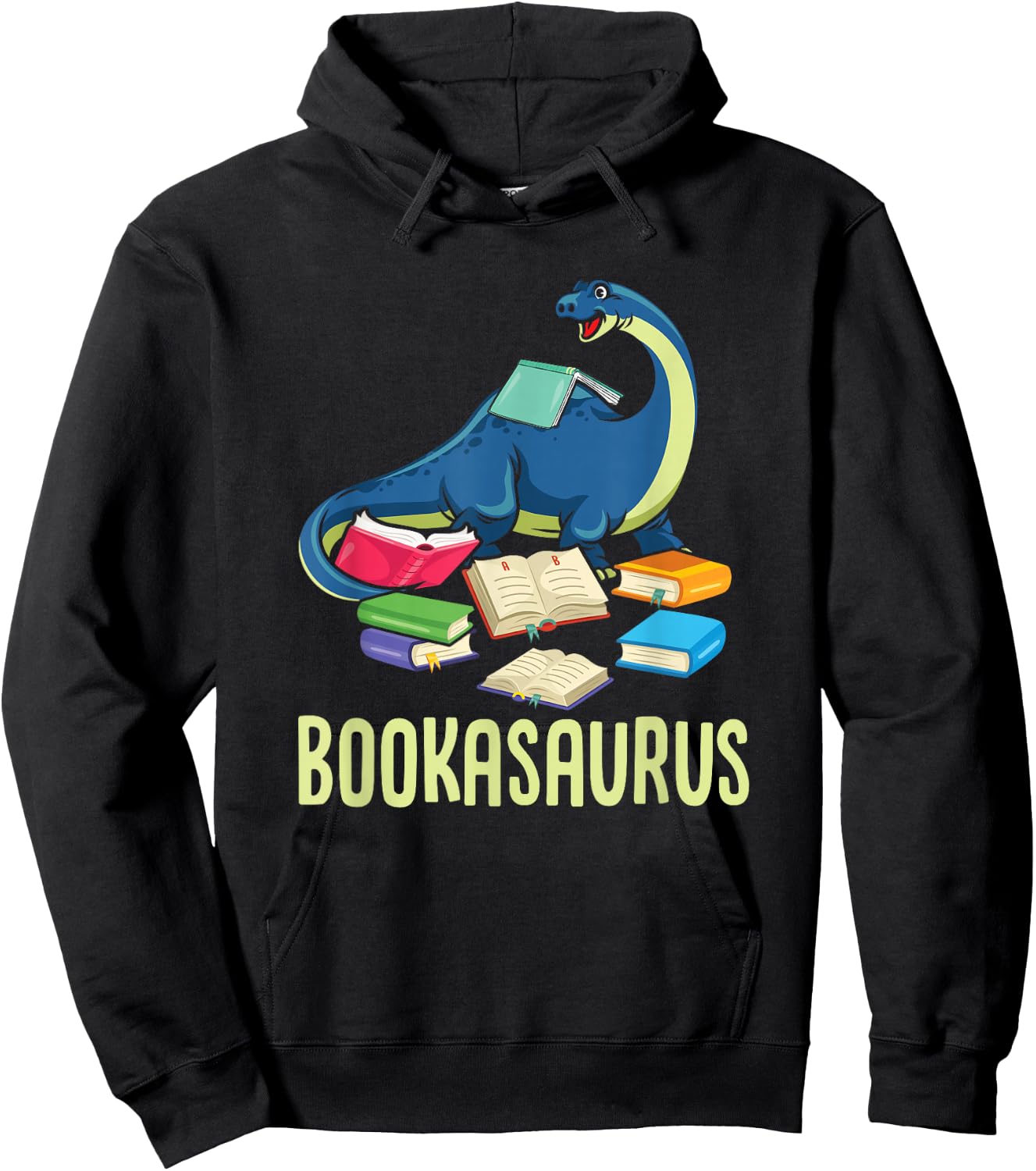 Bookasaurus Book Lover Reading Books Funny Dino Lover Gift Hoodie - Hoodie | Black