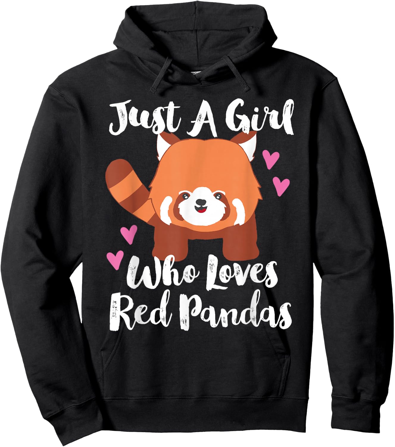 Just A Girl Who Loves Red Pandas with Hearts Hoodie - Hoodie | Black