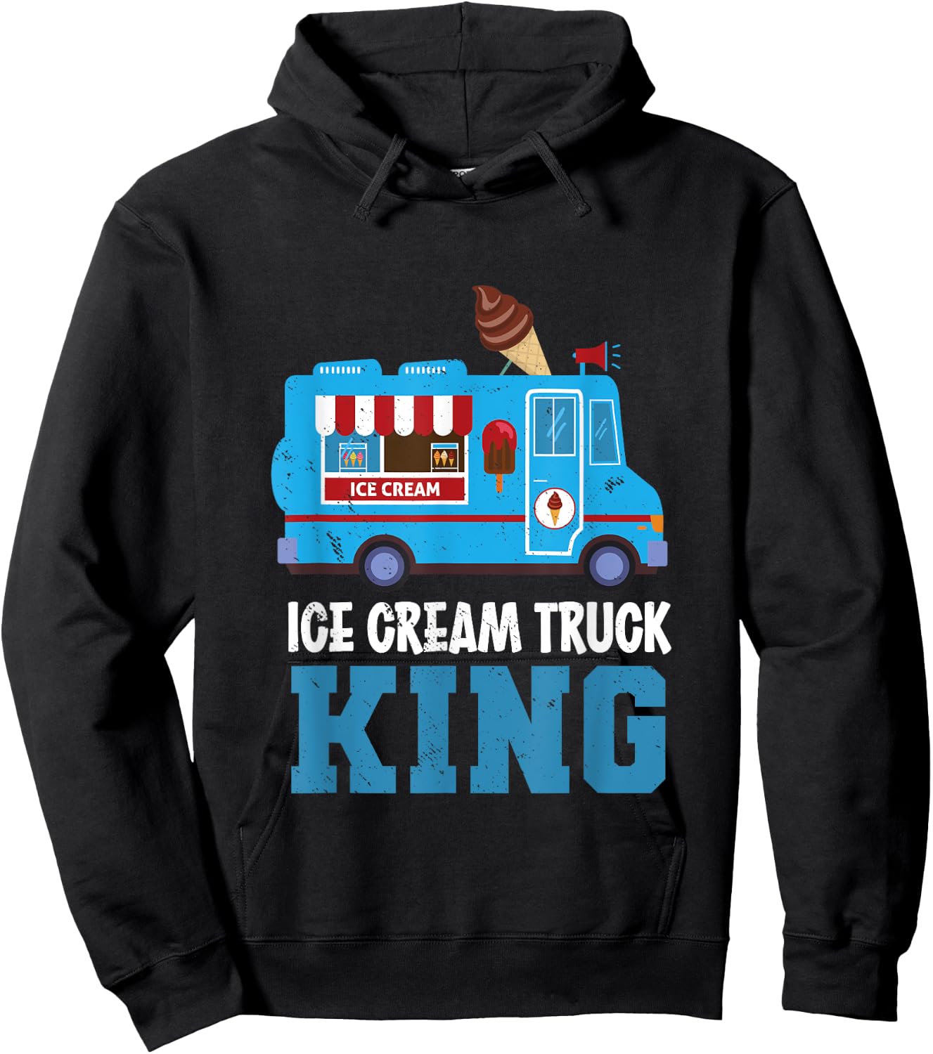 Ice Cream Truck King Nostalgia Summer Ice Cream Truck Driver Hoodie - Hoodie | Black