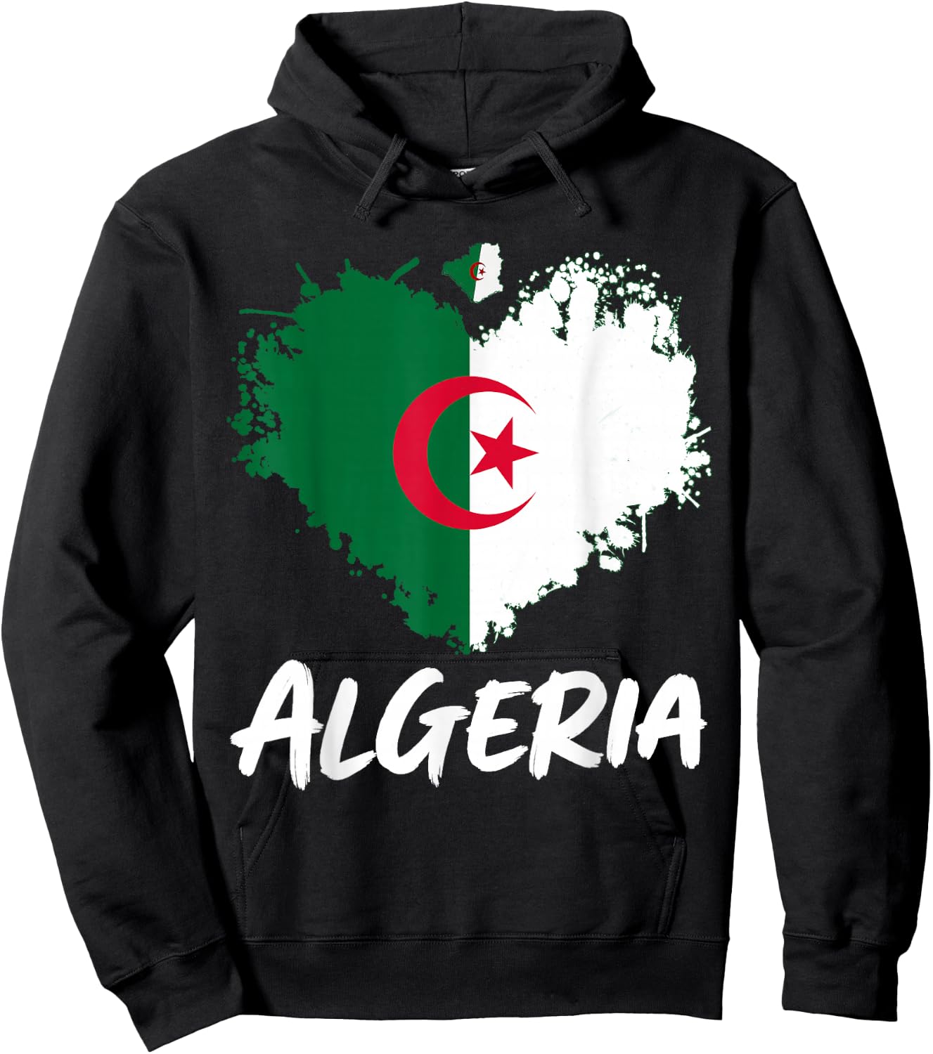 Algerian Flag Heritage Outfit Idea Algeria Themed Hoodie - Hoodie | Black