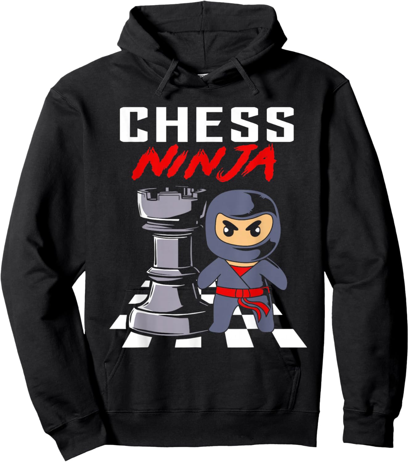 Funny chess ninja for kids and chess player Hoodie - Hoodie | Black
