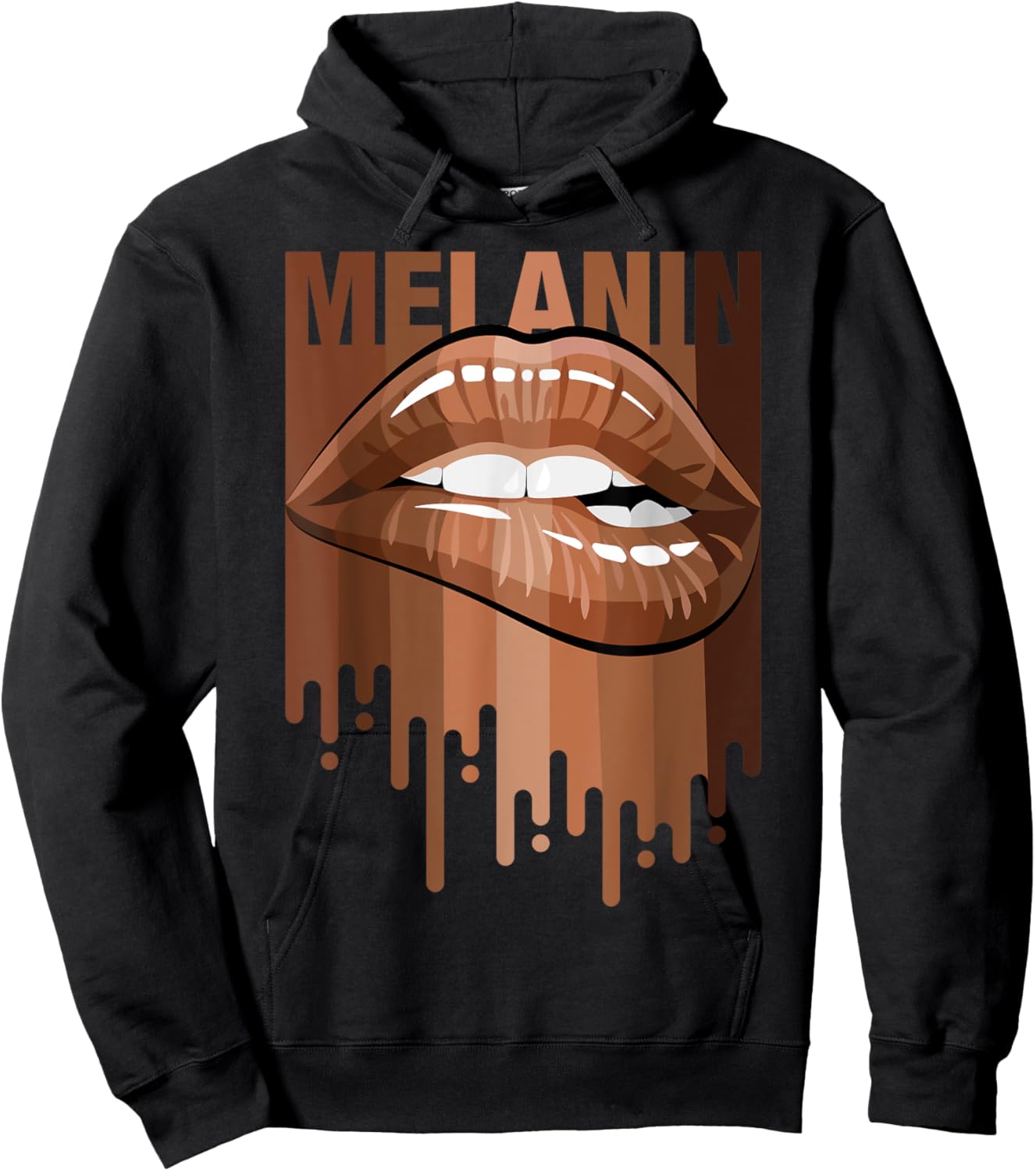 Cool Melanin Girl Lips Graphic , Black Girls Magic Style Hoodie - Hoodie | Black