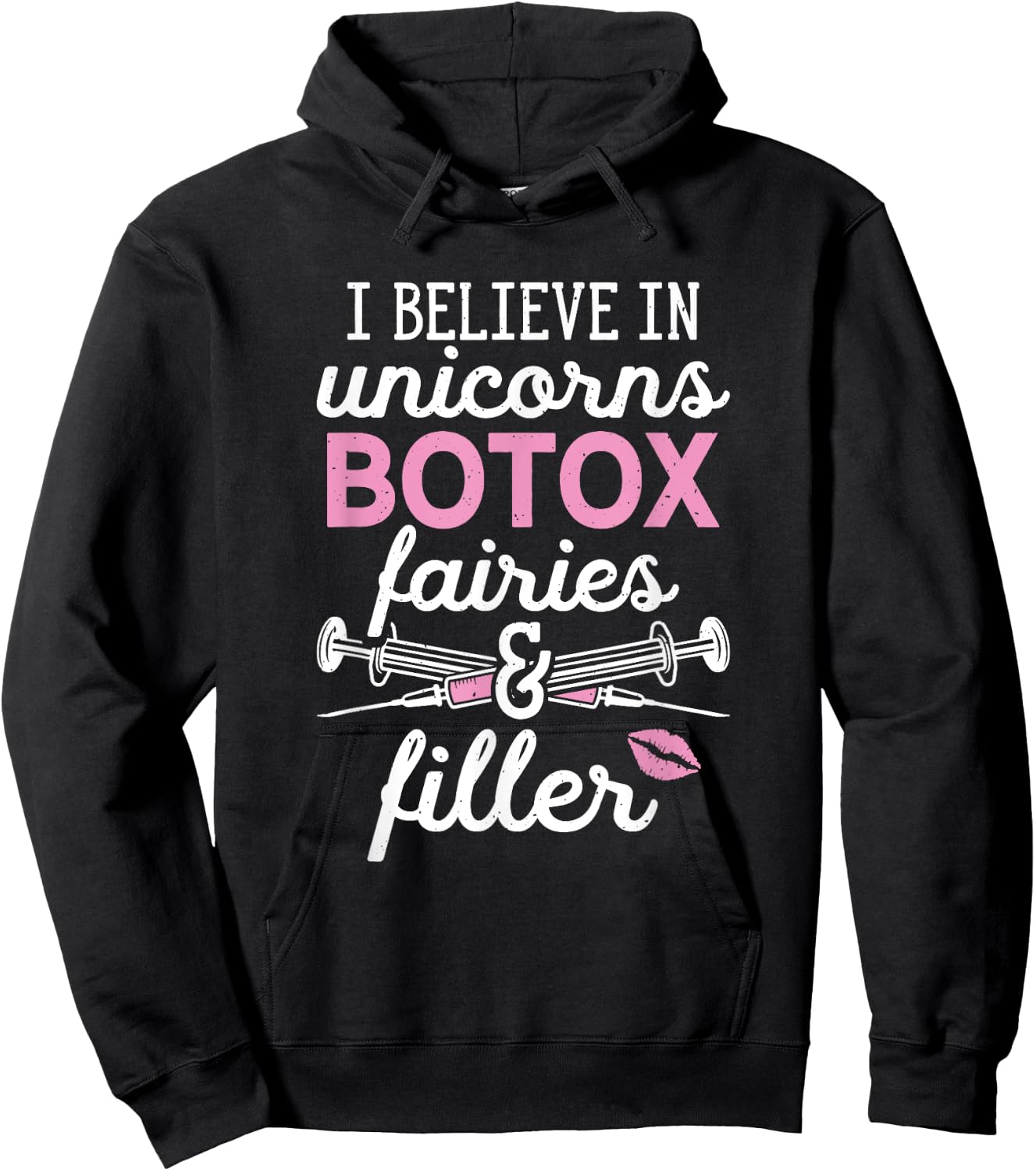 Plastic Surgery Cosmetic Nurse Lips Injector Unicorns Botox Hoodie - Hoodie | Black
