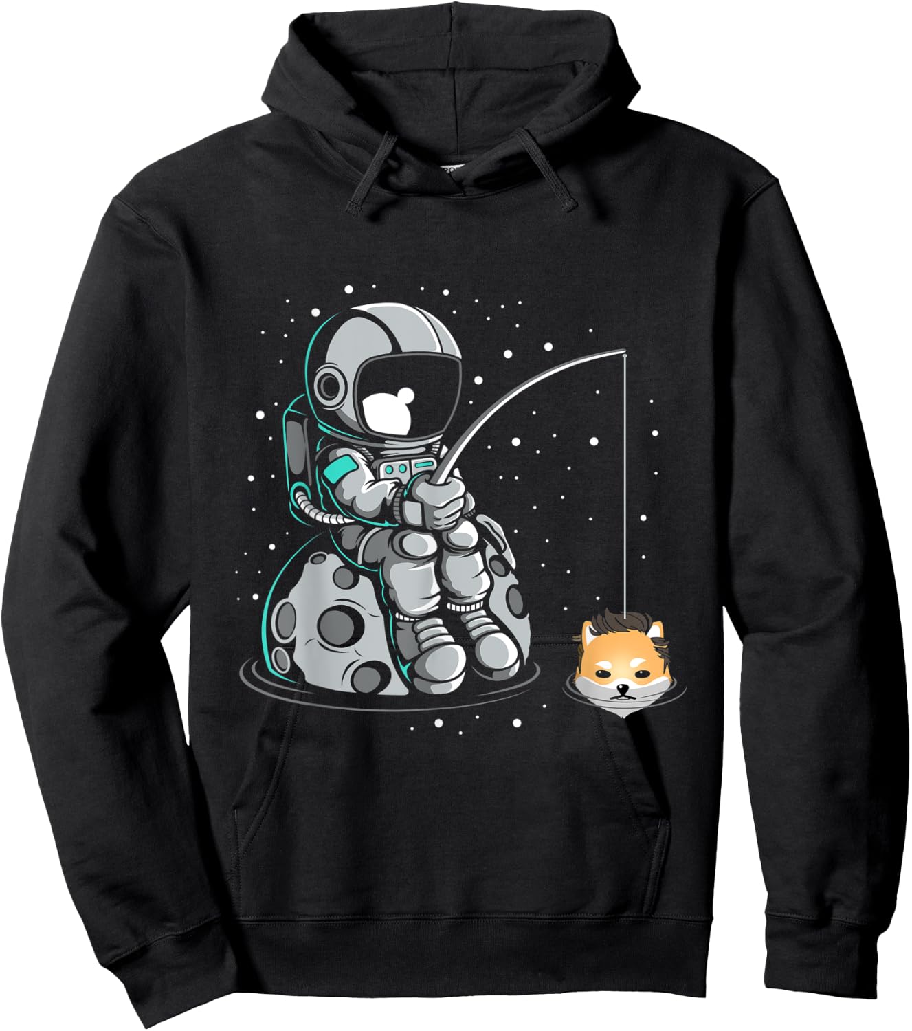 Dogelon Mars Fishing Elon Coin Blockchain Digital Asset Hoodie - Hoodie | Black