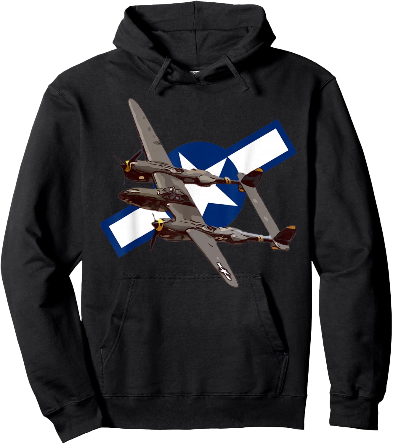American WW2 Planes P-38 Airplane Spotting Hoodie - Hoodie | Black