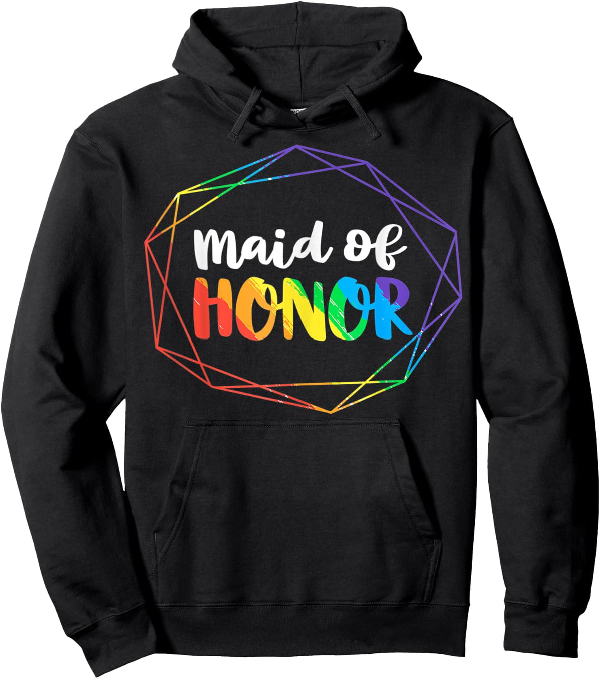 Maid of Honor Lesbian Bachelorette Party Diamond Wedding Hoodie - Hoodie | Black