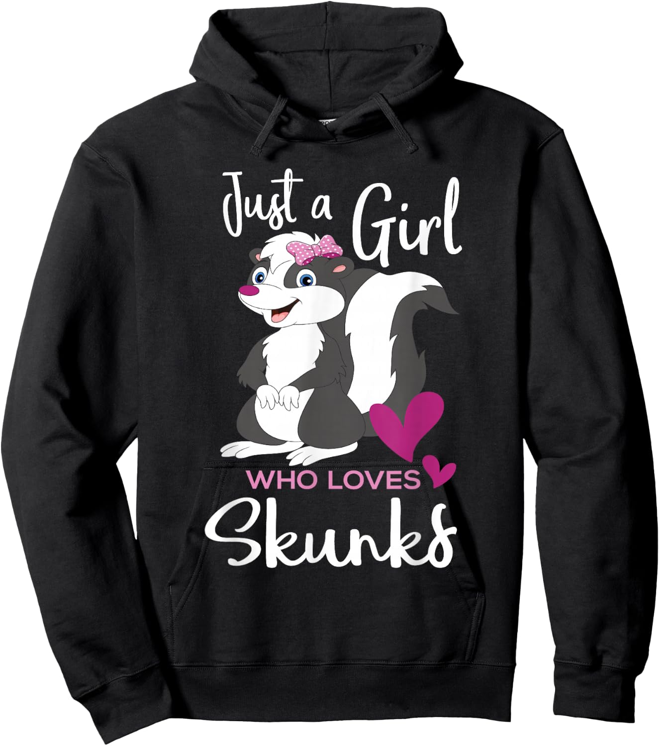 A Girl Who Loves Skunks - Skunk Lover Zookeeper Zoologist Hoodie - Hoodie | Black