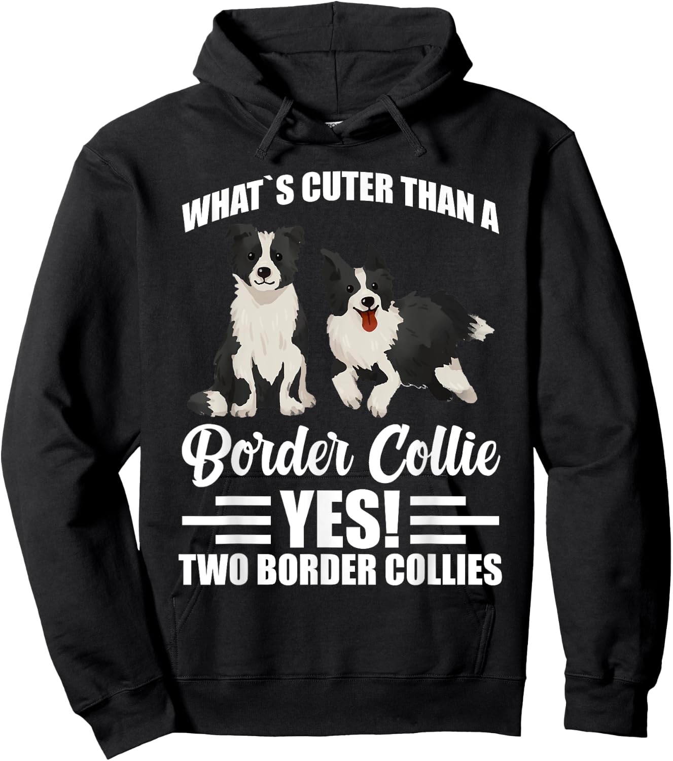 Two Border Collies Hoodie - Hoodie | Black